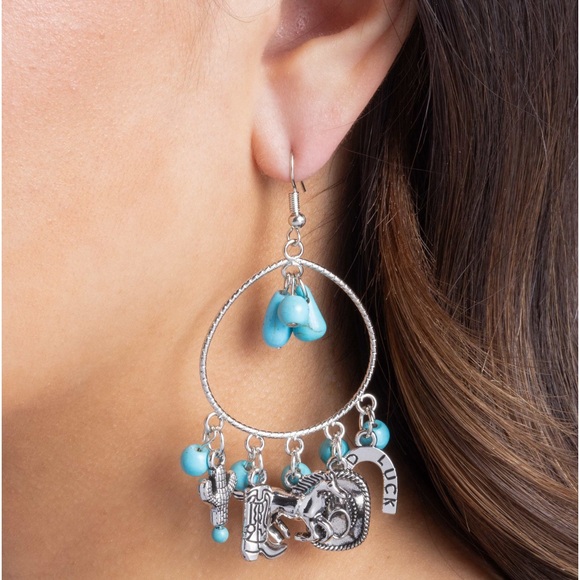 Western Charms Turquoise Earrings - Picture 2 of 2